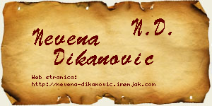 Nevena Dikanović vizit kartica